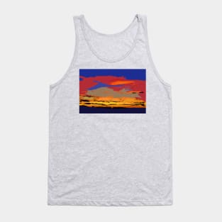 Blue And Red Ocean Sunset Tank Top